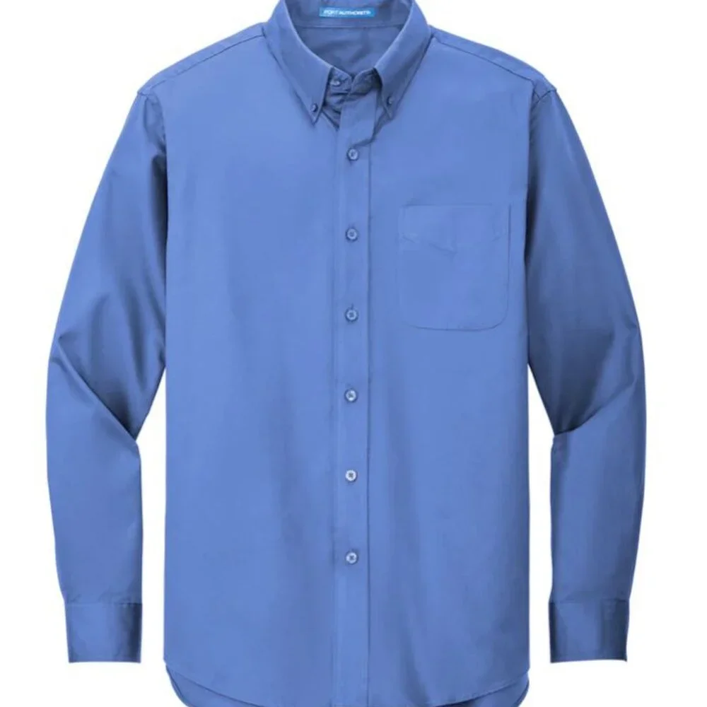 Easy Care Wrinkle Resistant Long Sleeve Button Down Shirt w/ Pocket - Picture 2 of 8